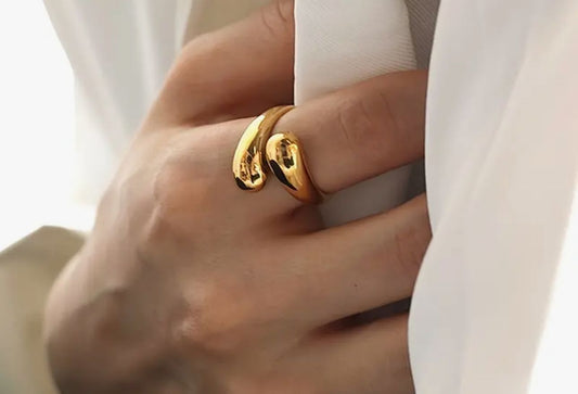 Gold Adjustable Statement Ring