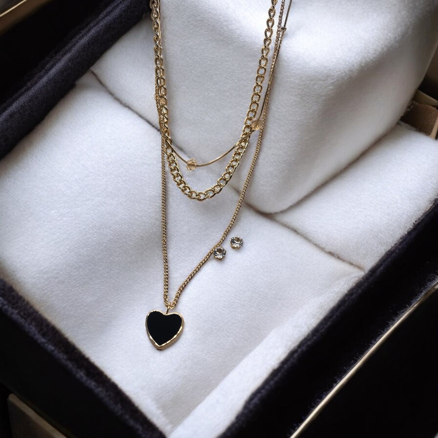 Golden Heart Chain Pendant with Tops