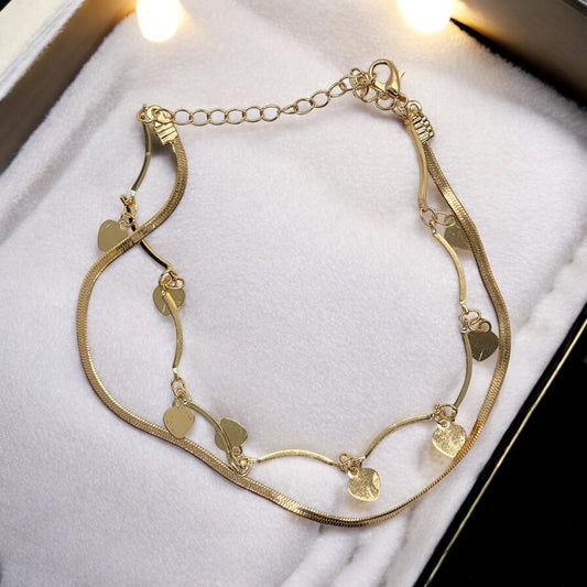 Golden Love Loop Anklet