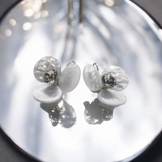 White Flower Earrings